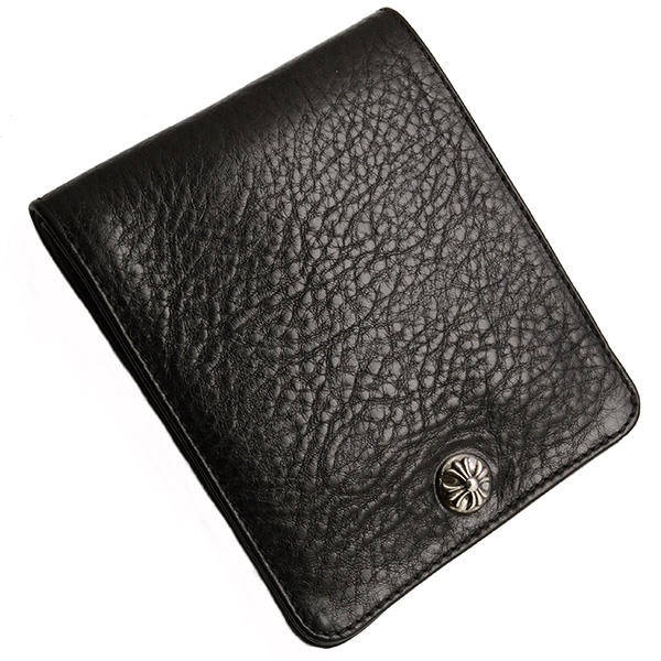 クロムハーツ財布コピー One Snap Crossball Black Heavy Leather Wallet ワンスナップ・クロスボタン・ブラック・ヘビーレザー chw03