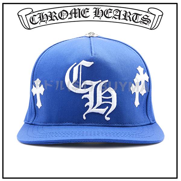 2021人気新作クロムハーツ 偽物 BLUE BASEBALL CAP WHITE CROSS PATCH キャップ 21042642